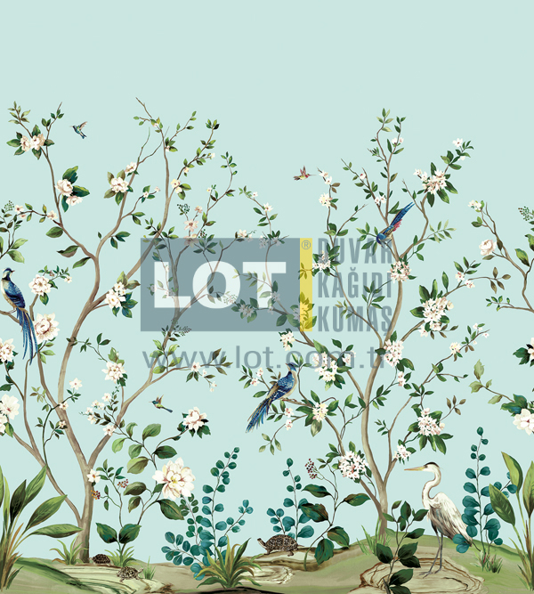 Heron Botanical Mural DB30102M