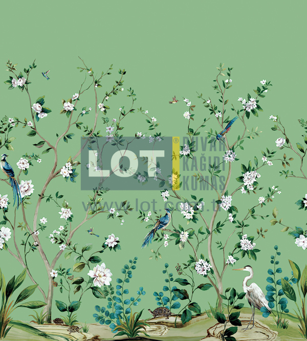 Heron Botanical Mural DB30104M