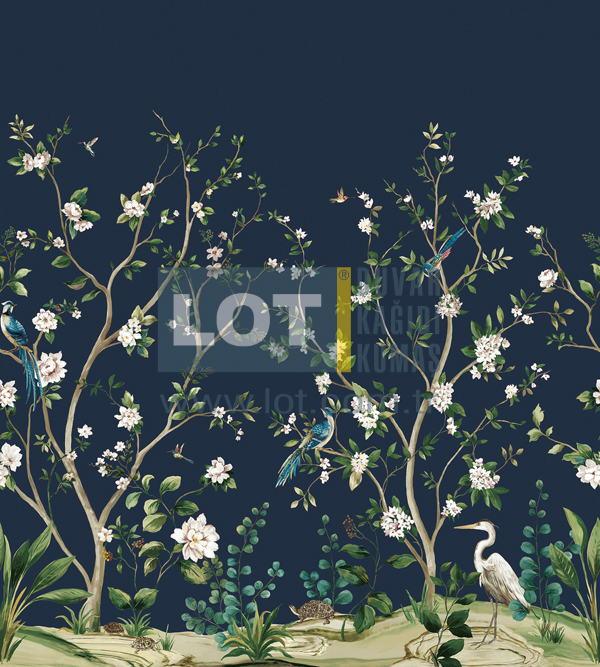 Heron Botanical Mural DB30112M