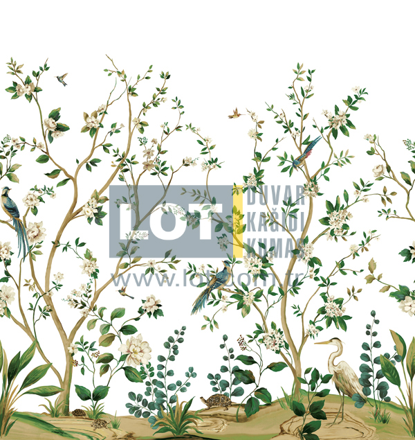 Heron Botanical Mural DB31108M